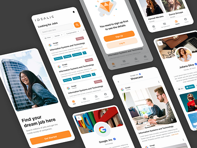 Idealic - Talent Connection Mobile App app careers connection design inspiration interface mobile talent ui ux