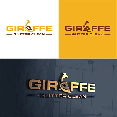 Giraffe Gutter Clean Logo dynamic flat giraffe giraffe logo giraffe logo design gutter gutter cleaning company logo gutter cleaning logo gutter company lettermark logotype minimal modern symbolic wordmark