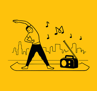 Monocle ad #25 branding editorial illustration illustration monocle radio spot illustration yoga