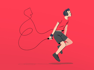 Inner critic critic editorial illustration illustration inner critic jump rope sport spot illustration