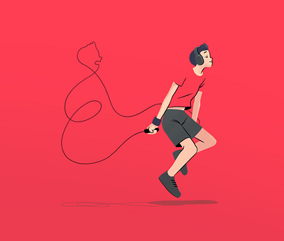 Inner critic critic editorial illustration illustration inner critic jump rope sport spot illustration