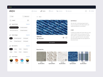 Dashboard for AI Fashion UI UX app branding clean concept dashboard details ecomerce fabric fashion filter illustration light product saas ui ux web app