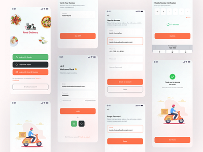 Food Delivery App Login and Register app design app ui ux design application branding design food delivery food mobile app food seller food tracker graphic design mobile app mobile ui ux design ui ui ux ui design ui ux design uidesign uiux