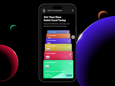 Bank App Design | Dimensionality & Layering animation appdesign bank app design colorful ui design dark theme designsense layering style learn ui design prototyping ui ui design ui trends uiux user experience design user interface design ux