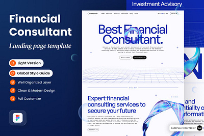 Financial Consultant Landing Page accounting analysis business concept consultant consulting data development finance financial consultant financial consultant app financial consultant web landing page management page service strategy template web website