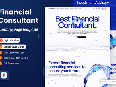 Financial Consultant Landing Page accounting analysis business concept consultant consulting data development finance financial consultant financial consultant app financial consultant web landing page management page service strategy template web website