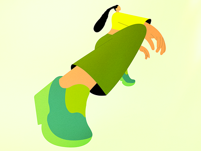 Green Vibe character design flat graphic design green illustration illustrator lady poses style vector vibe work