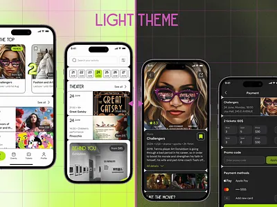 Entertainment center mobile app design animation app darkmode design entertainmentapp eventbooking ightmode interactivedesign ios mobile modernui movieapp personalizedexperience theaterapp ticketbooking ui uiuxdesign userexperience userfriendly ux