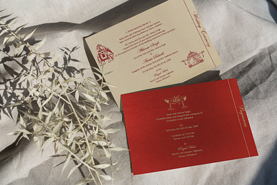 Moderate Red Shimmery Damask Themed - Screen Printed Wedding Car indianweddingcards