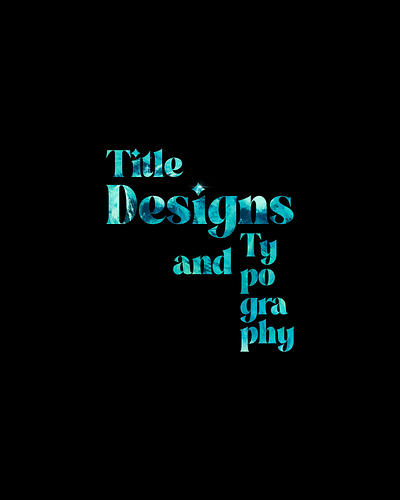 Title Designs and Typography 3d animation blender branding design films graphic design illustration logo vector