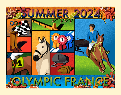 Equestrian - Summer Olympic Illustration digital illustration equestrian illustration gradient olympics paris olympic rora sosters sport sport olympics summer summer illustratin summer olympics vector illustration