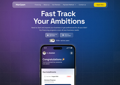 Horizon Finance Website app design ui ux uxdesign