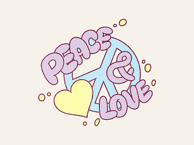 Peace&Love cute vintage style print adobe illustrator cartoon cute print design drawing graphic design illustration peace peace and love peace sing peace symbol print sketching t shirt print vector illustration vintage style print