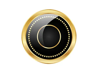 Golden Button branding coin golden graphic design