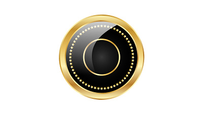 Golden Button branding coin golden graphic design