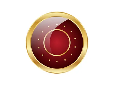 Red Golden Button 3d branding coin graphic design logo