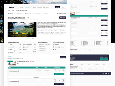 Hotel page with room option for booking book hotel booking booking app branding designer holiday landing page room description travel tech travel website travell app ux design website design