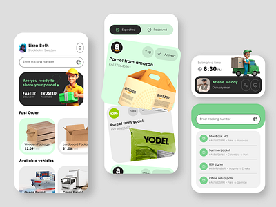 Parcel Delivery Tracking App Design courier service delivery delivery app delivery management ecommerce logistics app map interface mobile app design package tracker package tracking parcel parcel delivery parcel tracking shipping shipping mobile track and trace tracker app transport transportation app uiux