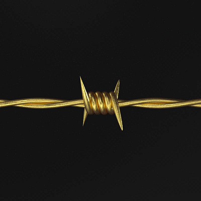 3D Barbed Wire 3d 3danimation 3ddesign gold loop