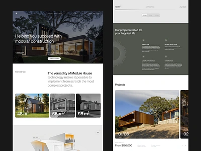 Website for Modular homes company company website homes landing page modular product design property real estate web design