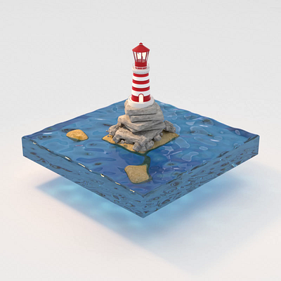 3D Lighthouse 3d 3dmodel animation design lighthouse ocean water