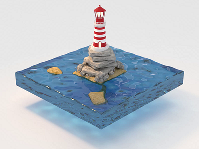 3D Lighthouse 3d 3dmodel animation design lighthouse ocean water