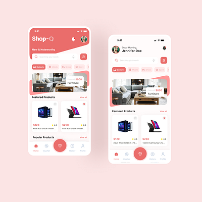 e-Commerce Mobile Apps Design commerce design e commerce mobile mobile apps pink shop shopping ui ux