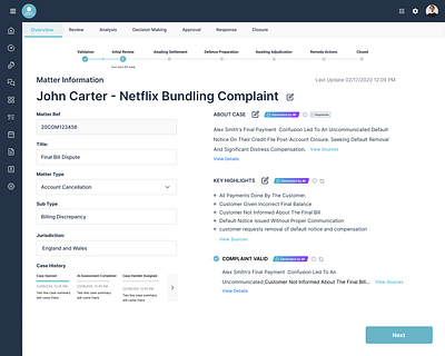 Automate the Dispute/legal process graphic design ui ux