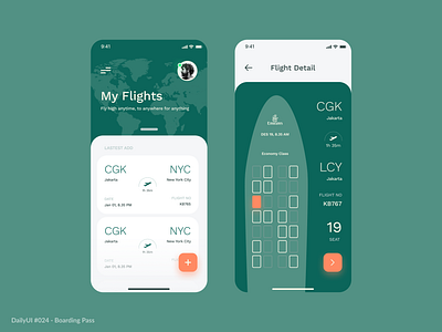 Boarding Pass 024 app boarding pass daily dailyui dailyui024 design flight graphic design green pass simple ui ux