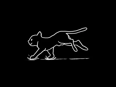 Running cat 2d animal animation cat cats character fpf frame per frame lines minimal procreate running cycle