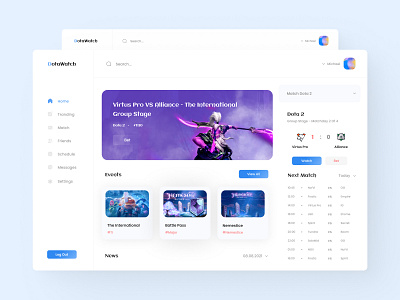 Esports Dashboard - DotaWatch app dashboard design dota2 esport interface ui ux
