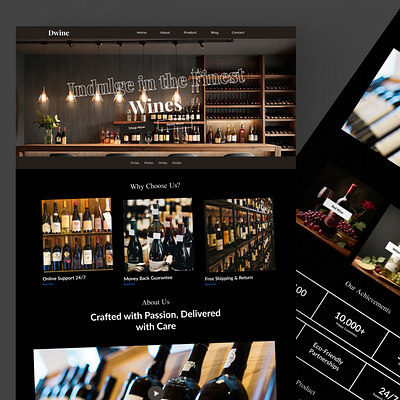 DWine Website UI Design wine