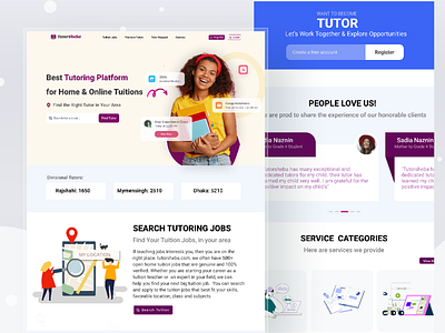 TutorSheba Online Platform 2024 best design education landing page morden new online online educatin trand ui ux web website