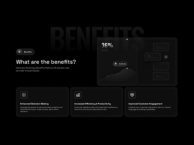 Benefits Section ai dark mode features grid minimal product design web