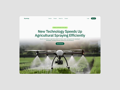 Skywings - Agriculture Technology Website agriculture agriculture technology drone spraying hero section nature technology ui website