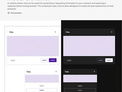 Design System - Modal & Drawer Component component design system drawer modal slot system design user interface variant visual design