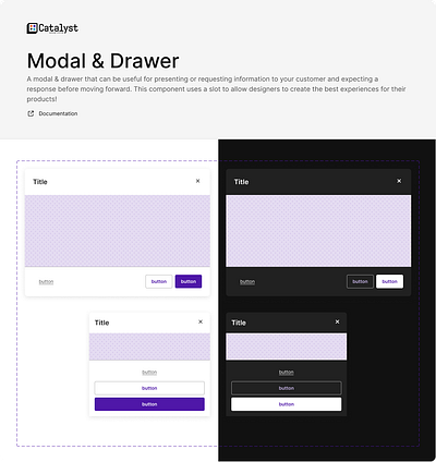 Design System - Modal & Drawer Component component design system drawer modal slot system design user interface variant visual design