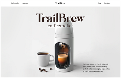 Coffemaker webpage hero section artwork branding coffe coffemaker design digital graphic design hero inage landing logo shop ui ux webdesign webpage