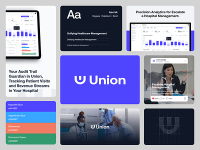 Union - Logo Branding Hospital Management Web Application crm dashboard ux doctor healthcare hospital management medical dashboard medicine dashboard medtech patient pmr saas saas dashboard service startup telemedicine uhr ui ux design vektora