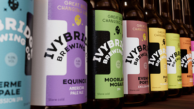 Ivybridge Brewing Co – Bottles beer bottles branding food and drink identity logo making a difference packaging rebrand social action