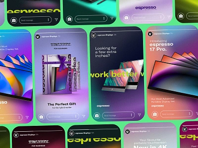 espresso Displays Instagram Stories art direction colorful ads creative ads creative direction espresso ads graphic design instagram ad design instagram ads instagram story design kube37.com social media creatives social media design