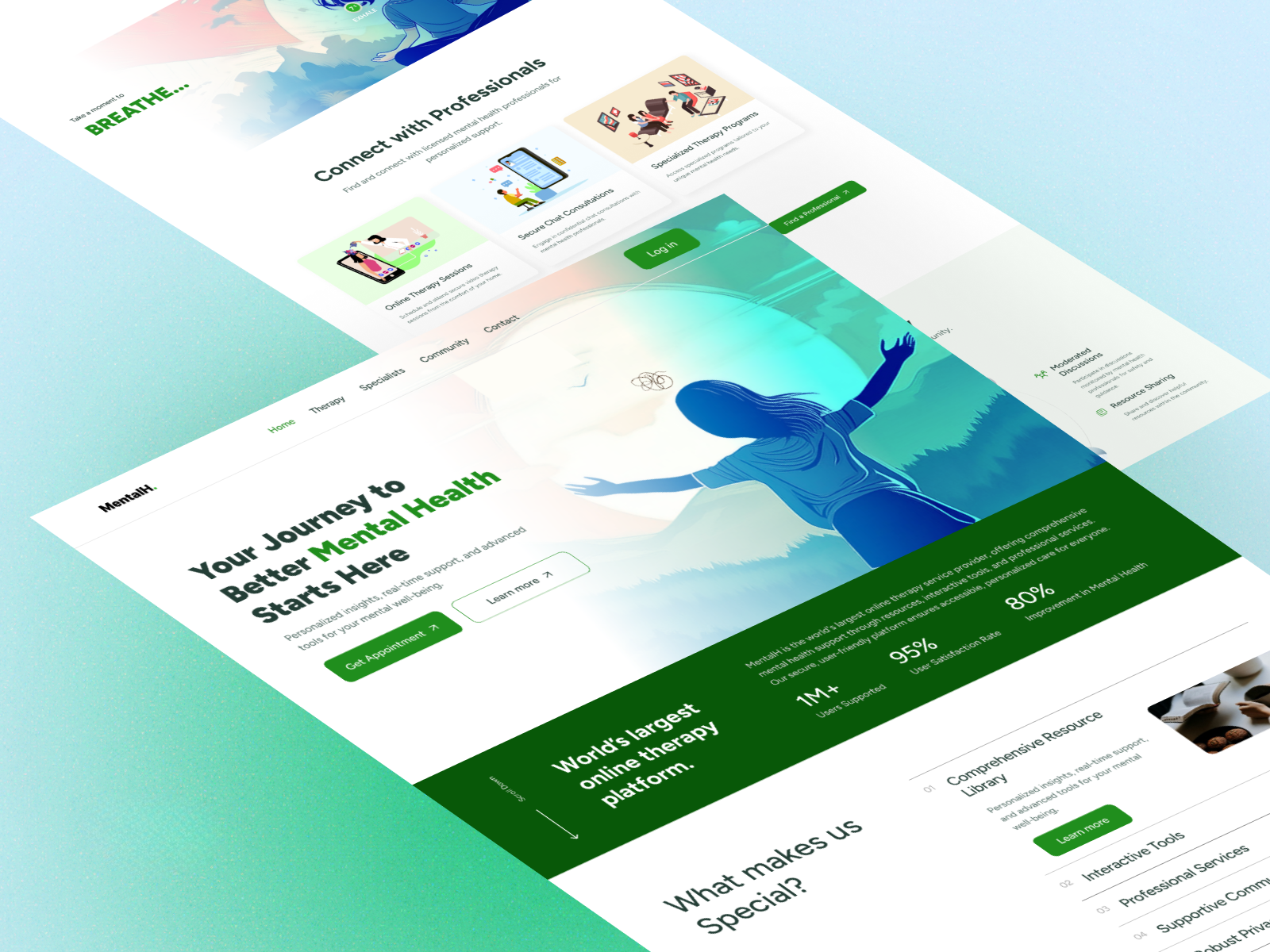 Minimal Mental Health Website Design health care inneed intelligent cloud mental health mental wellbeing minimal landing page ui