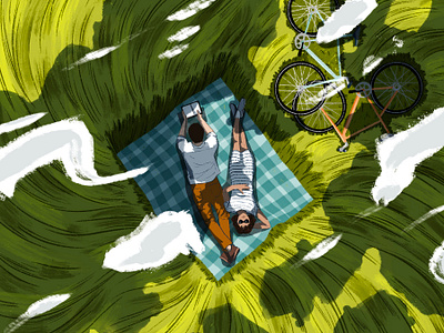 Bike Ride editorial illustration illustration nature