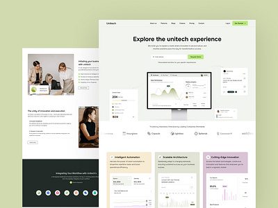 Unitech - SaaS Website Template admin builtwithtemplate business creative crm platform dashboard graphic design it company madeinwebflow madewithwebflow marketing saas saas hero saas landing saas landing page saas website software startup technology webflow