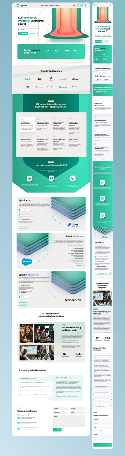 SaaS Landing Page b2b gradient graphic design landing page minimal mobile platform prototype responsive design saas software ui uiux user experience ux web design