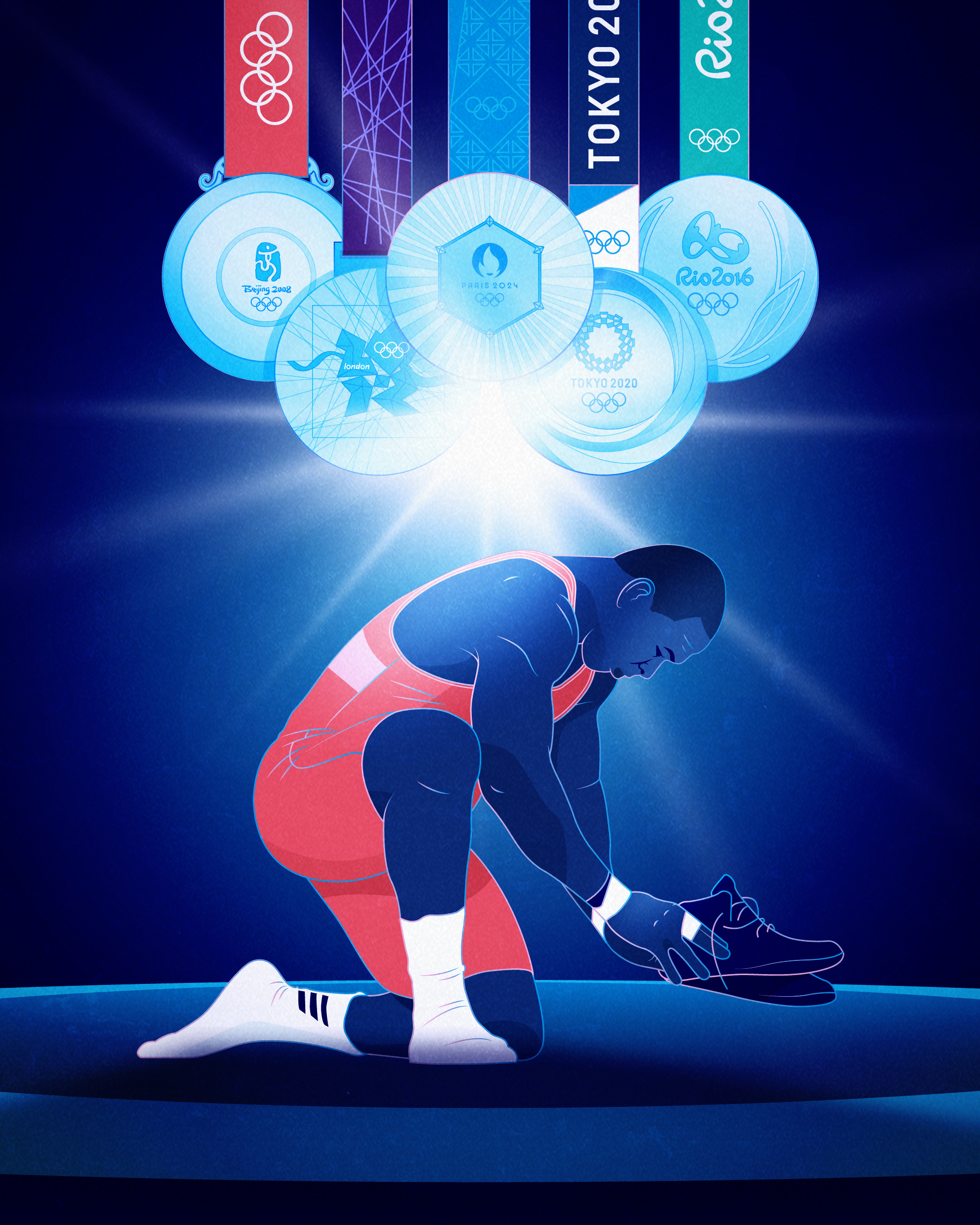 Paris 2024 Olympics Art: Day 11 art design digital games graphic illustration olympics paris paris2024 poster sport wrestling