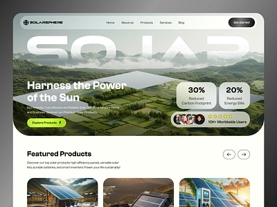 Renewable Energy (Solar) eCommerce Landing Page clean energy eco friendly ecommerce energy environment green energy landing page renewable energy renewable energy website solar solar energy solar panel solar power solar products solar website design sustainable ui ux web design website design