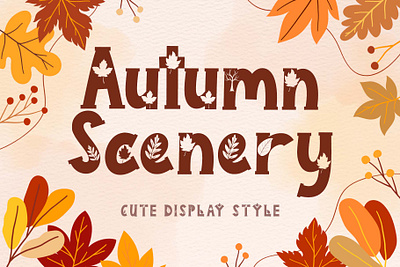 Autumn Scenery autumn beautiful branding christmas design display fall font font design graphic design halloween handwritten illustration logo ui