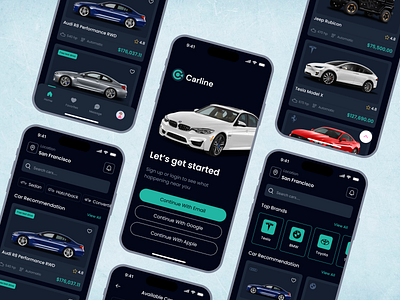 Carline - Complete Car Marketplace Design Solution for Figma kit accessibility animation app branding car clean dark mode design dribbble figma minimal mobile application motion graphics selling typography ui ui design ux web design website