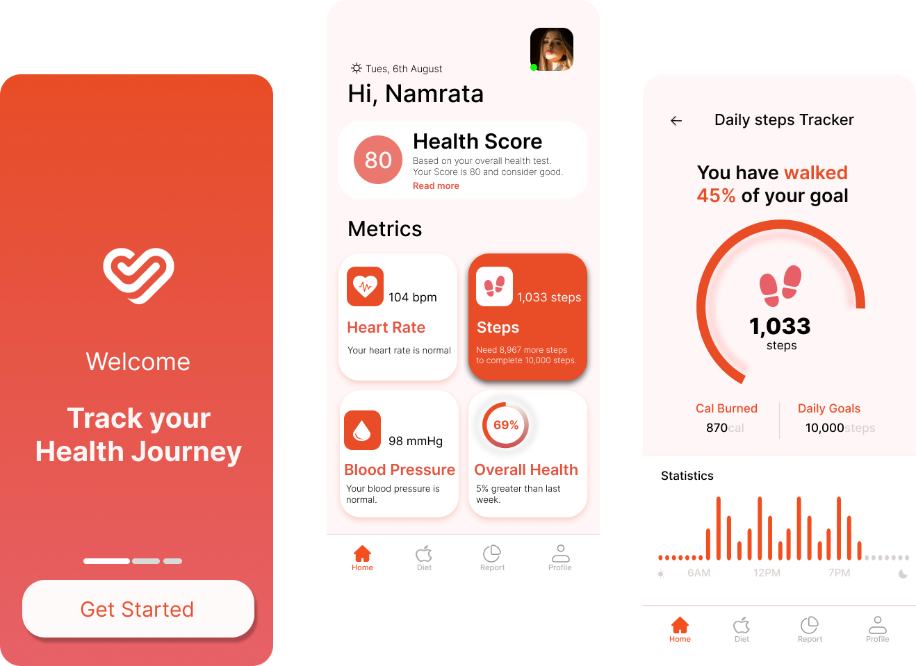 A Fresh Take on Health Tracking: My Latest Redesign design graphic design illustration motion graphics typography ui ux